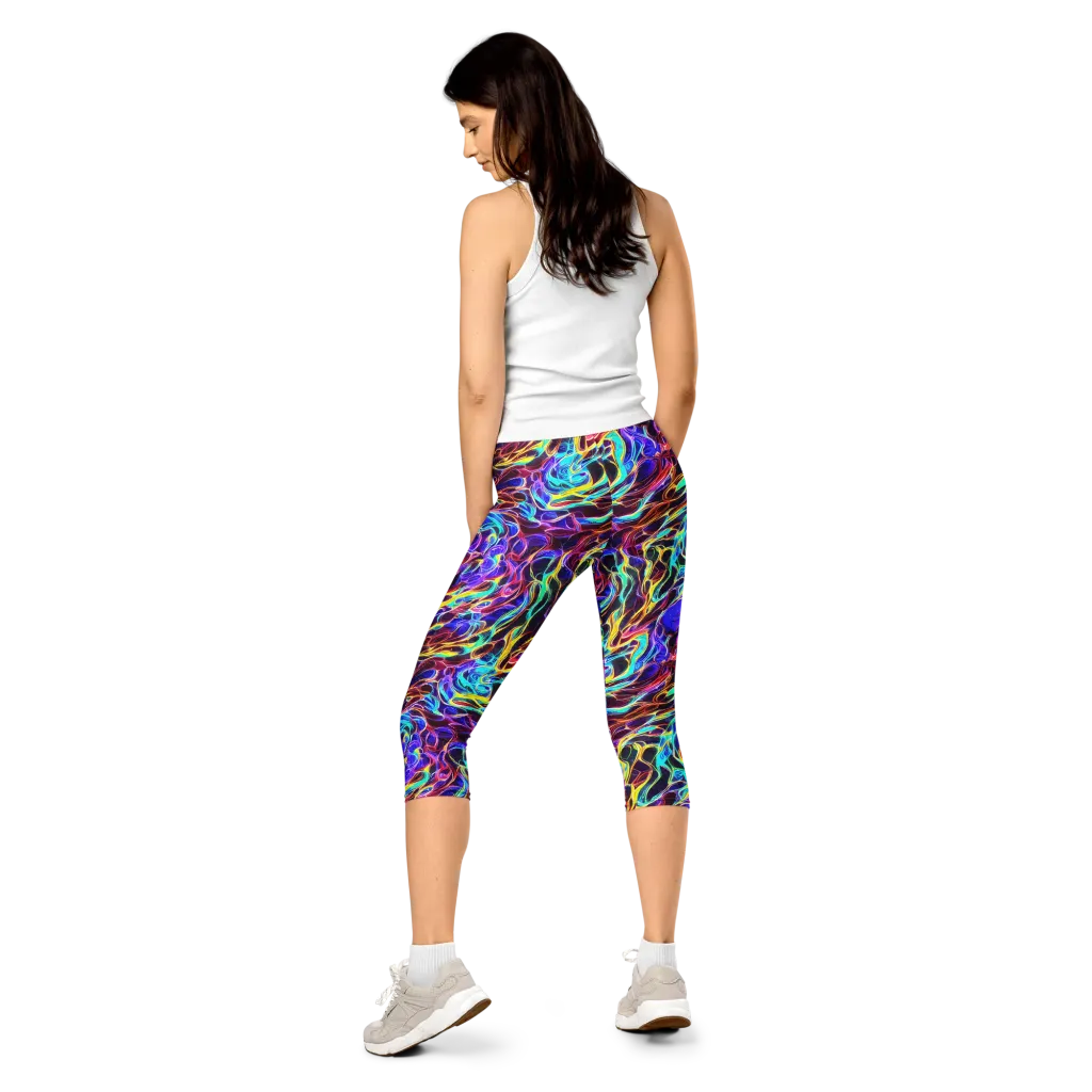 Lucid Inferno on Capri Leggings — Back