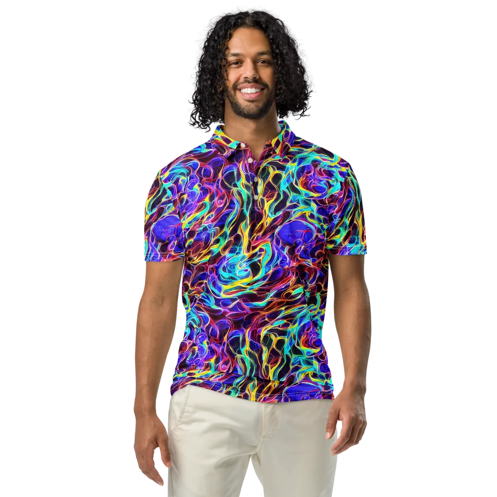 Lucid Inferno on Men's Slim Fit Polo Shirt — Front