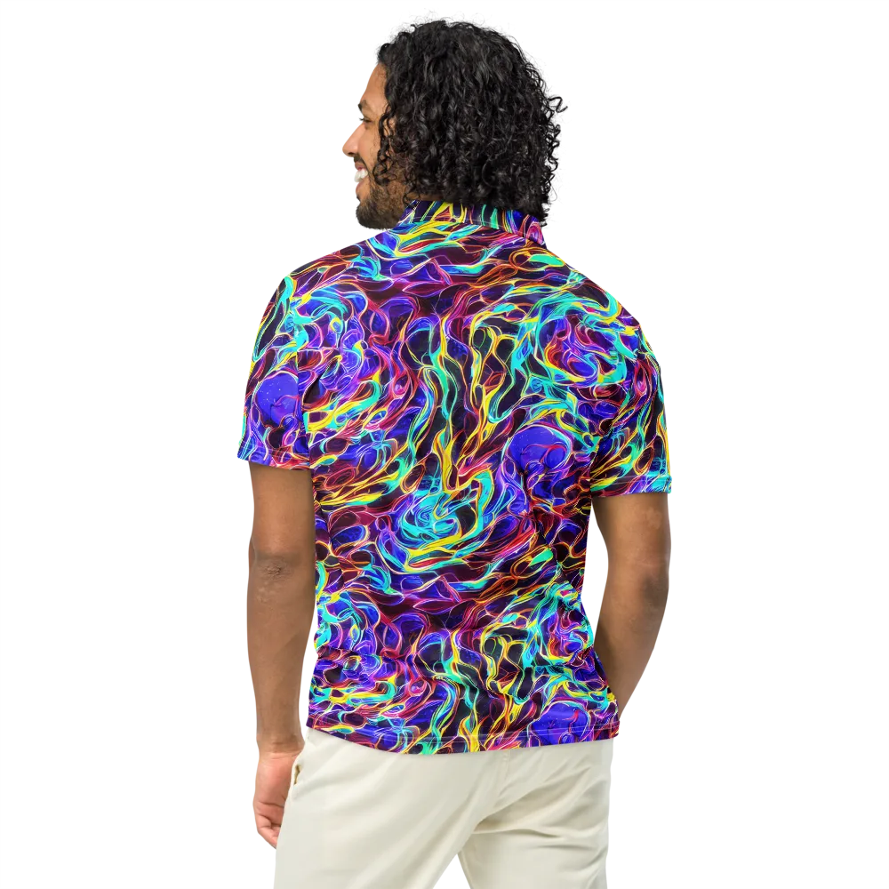 Lucid Inferno on Men's Slim Fit Polo Shirt — Back