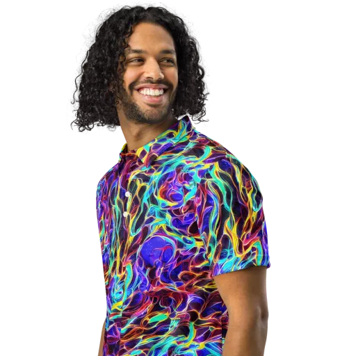 Lucid Inferno on a Men's Slim Fit Polo Shirt