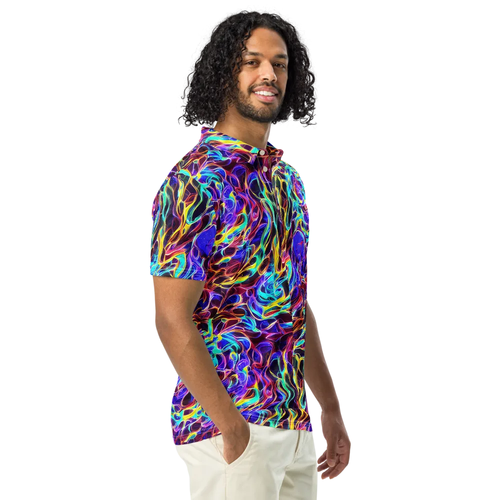Lucid Inferno on Men's Slim Fit Polo Shirt — Right Front
