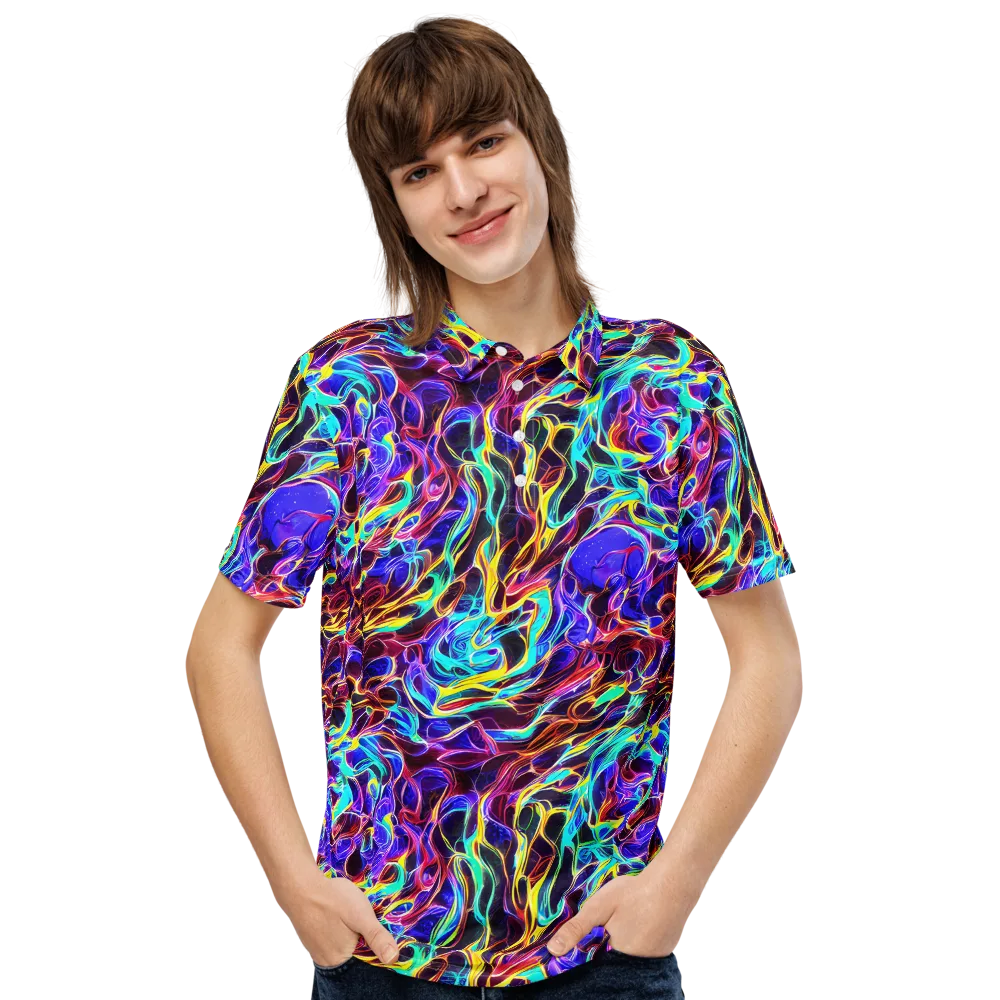 Lucid Inferno on Men's Slim Fit Polo Shirt — Front
