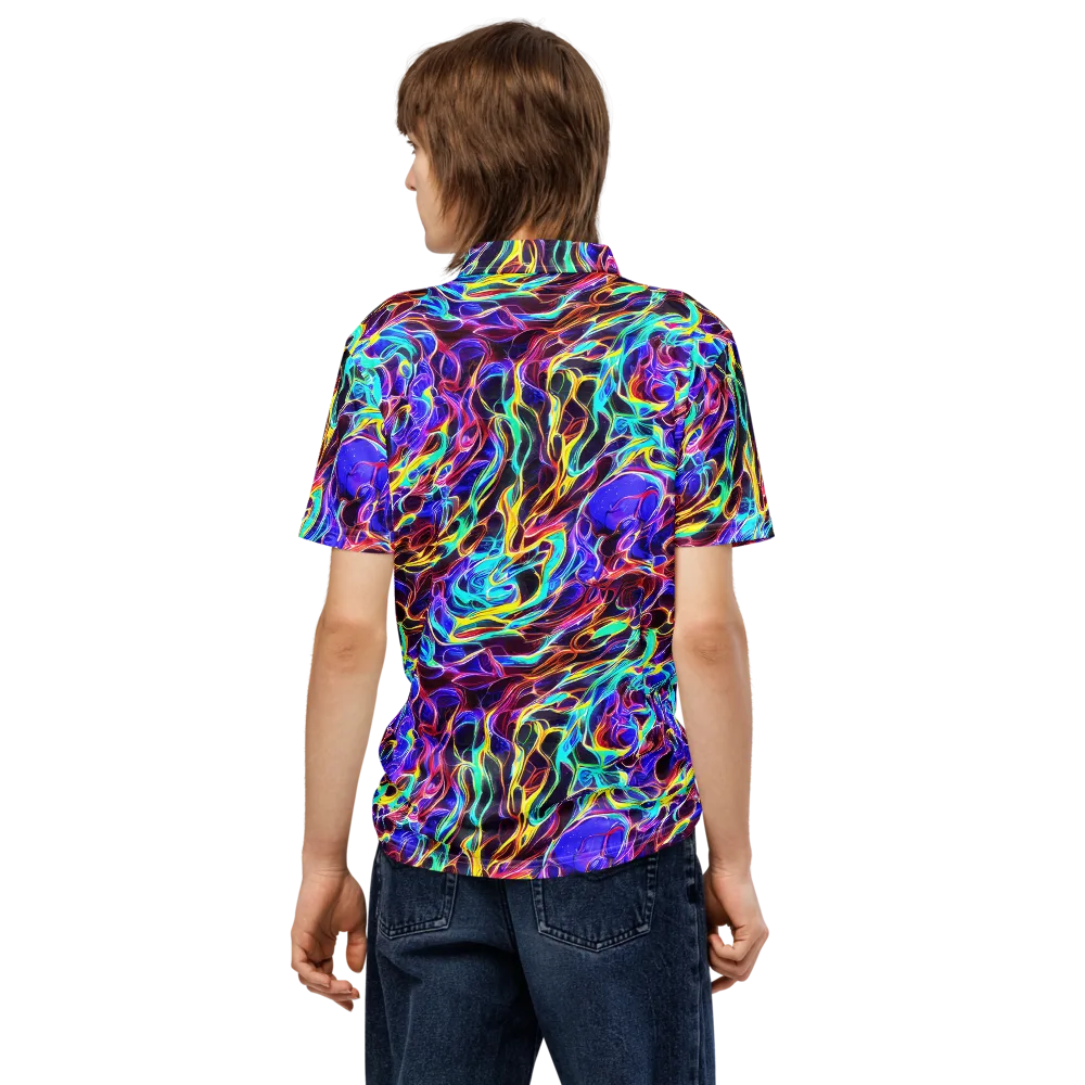 Lucid Inferno on Men's Slim Fit Polo Shirt — Back