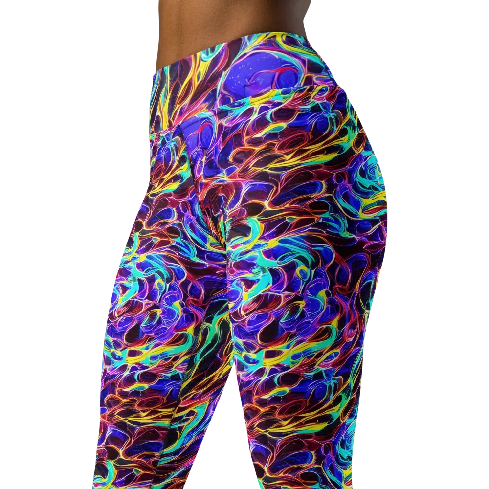 Lucid Inferno on Yoga Leggings — Left Front