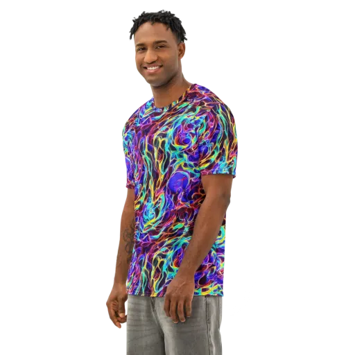 Lucid Inferno on a Men's Cotton Crew Neck T-Shirt