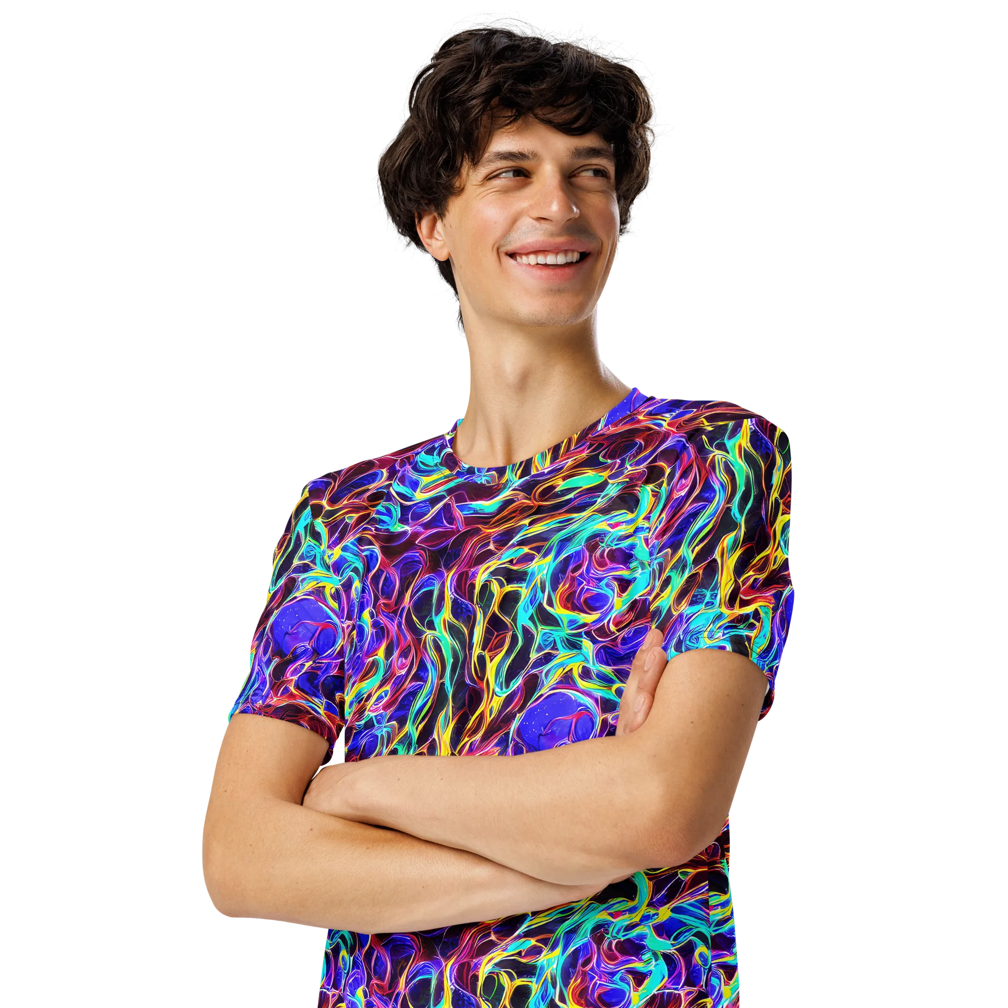 Lucid Inferno on Men's Crew Neck T-Shirt — Left Front