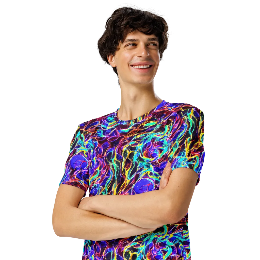 Lucid Inferno on Men's Crew Neck T-Shirt — Left Front