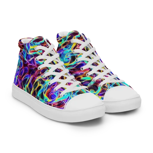 Lucid Inferno on a Men's High Top Canvas Shoes