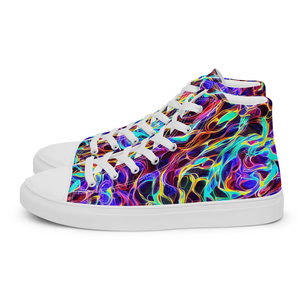 Lucid Inferno on Men's High Top Canvas Shoes — Left