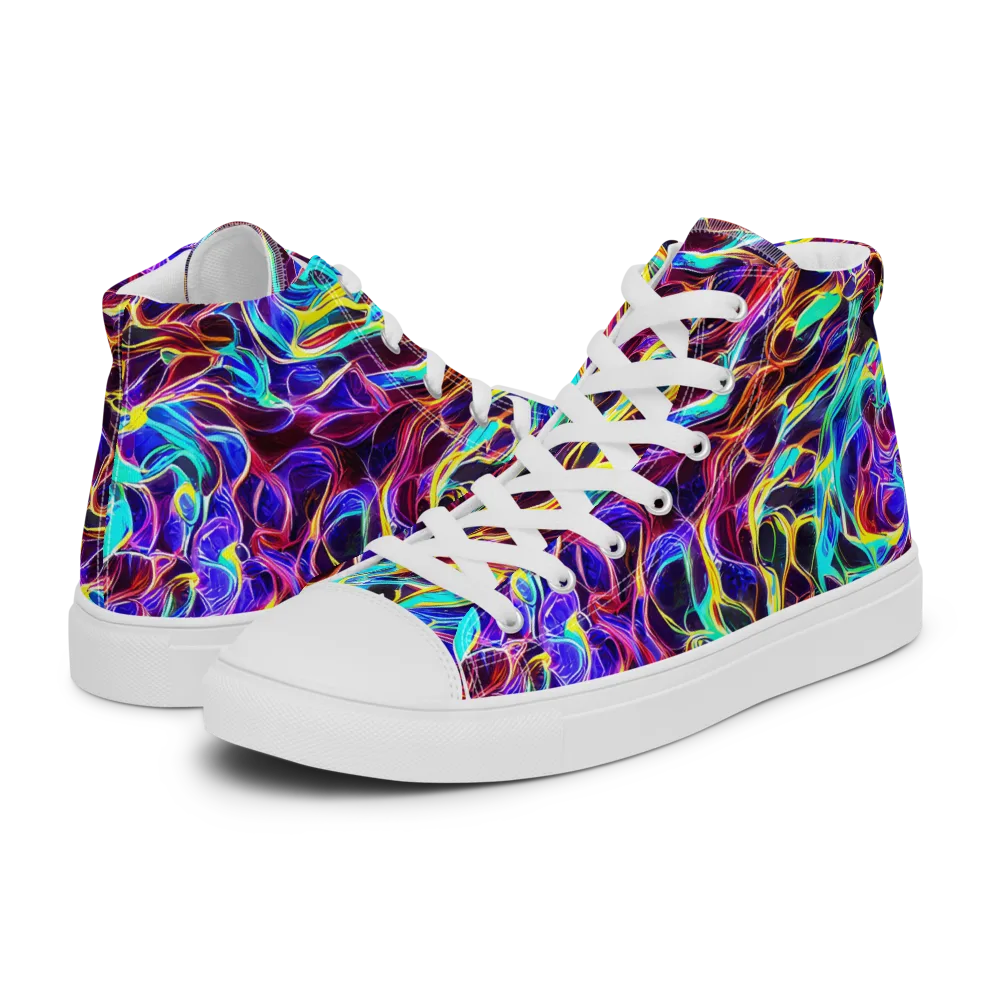 Lucid Inferno on Men's High Top Canvas Shoes — Left