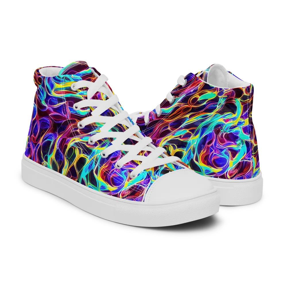 Lucid Inferno on Men's High Top Canvas Shoes — Right
