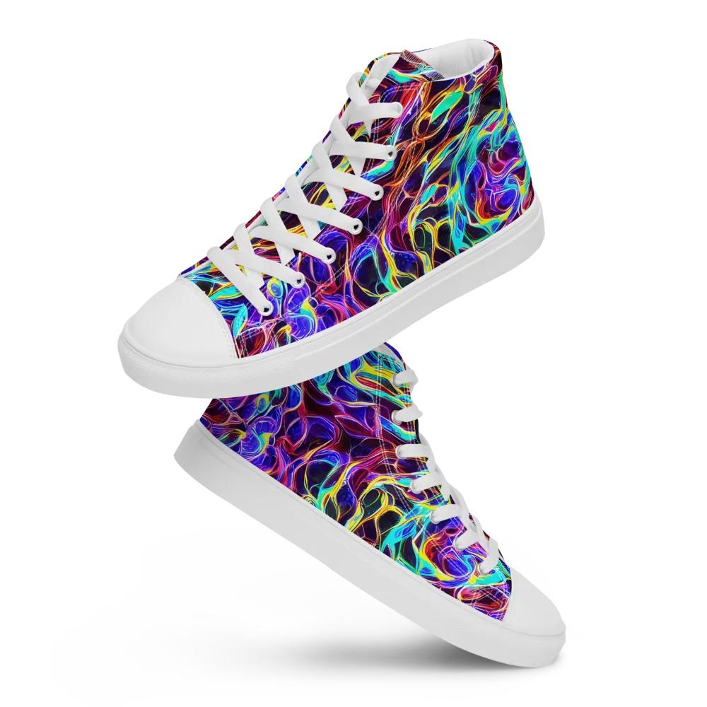 Lucid Inferno on Men's High Top Canvas Shoes — Front