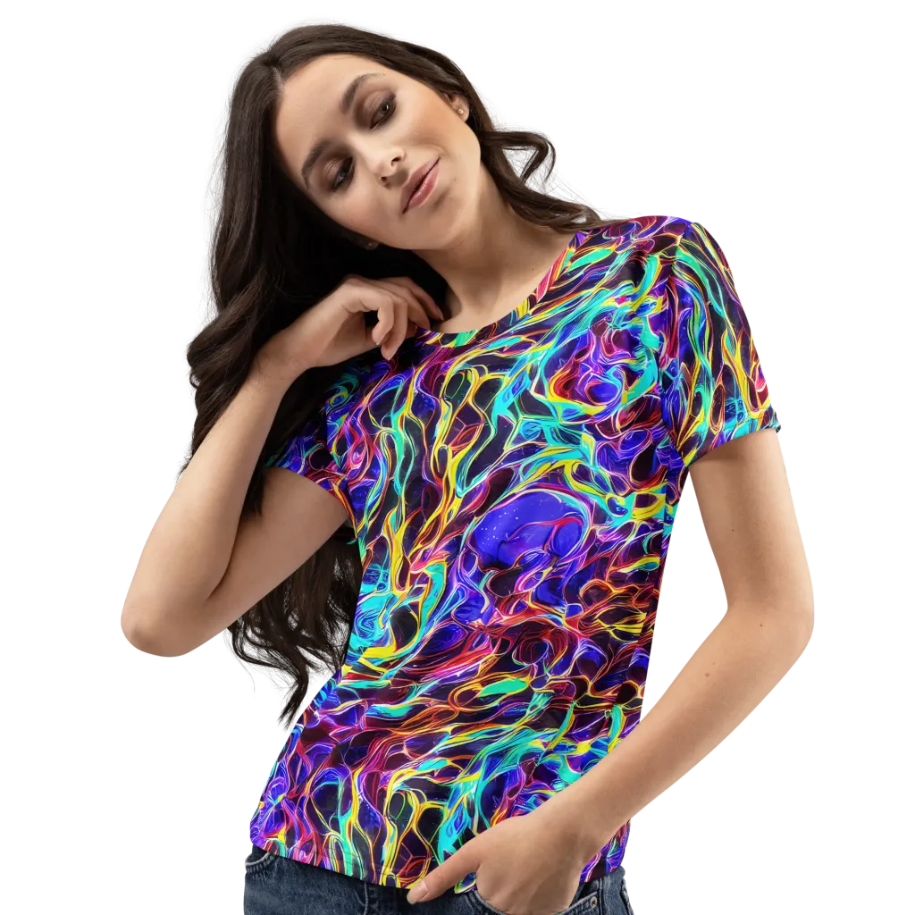 Lucid Inferno on Women's Crew Neck T-Shirt — Left Front