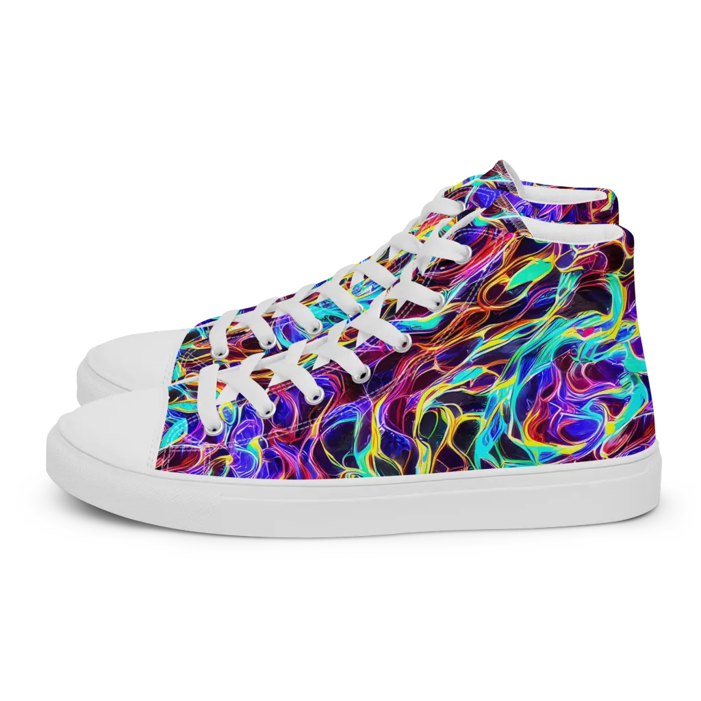 Lucid Inferno on Women's High Top Canvas Shoes — Left