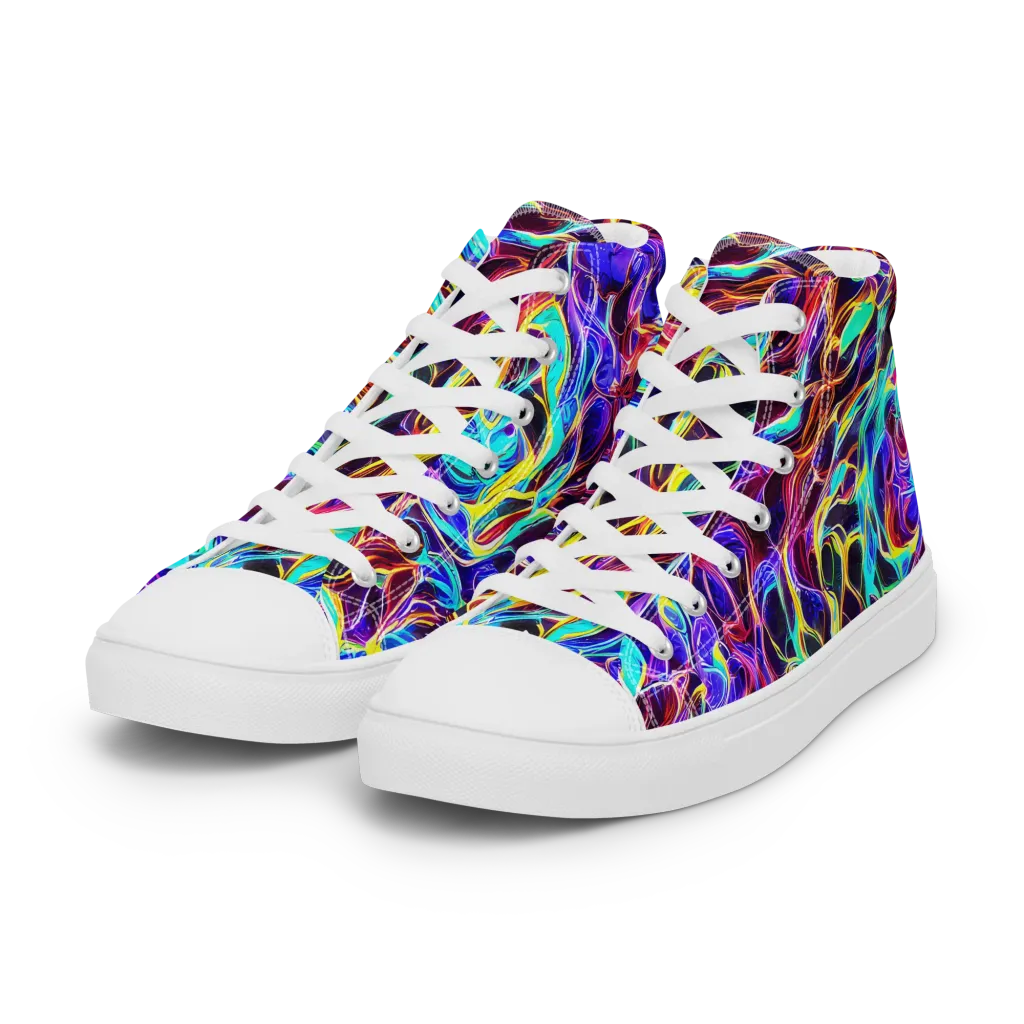 Lucid Inferno on Women's High Top Canvas Shoes — Left Front