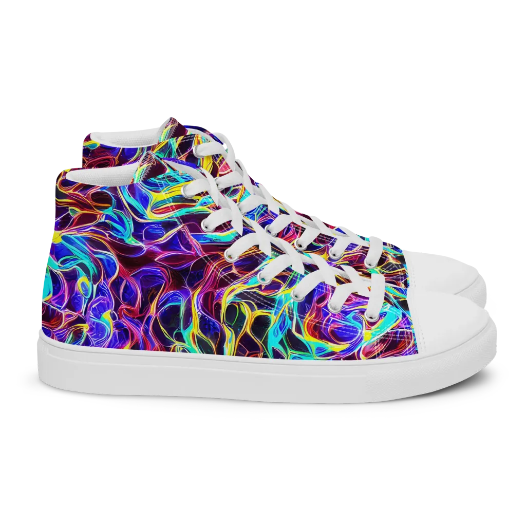 Lucid Inferno on Women's High Top Canvas Shoes — Right