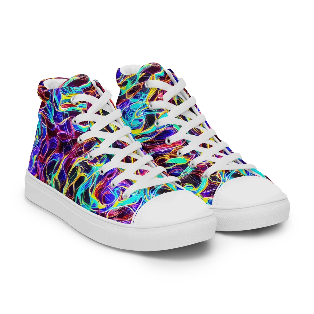 Lucid Inferno on Women's High Top Canvas Shoes — Right Front