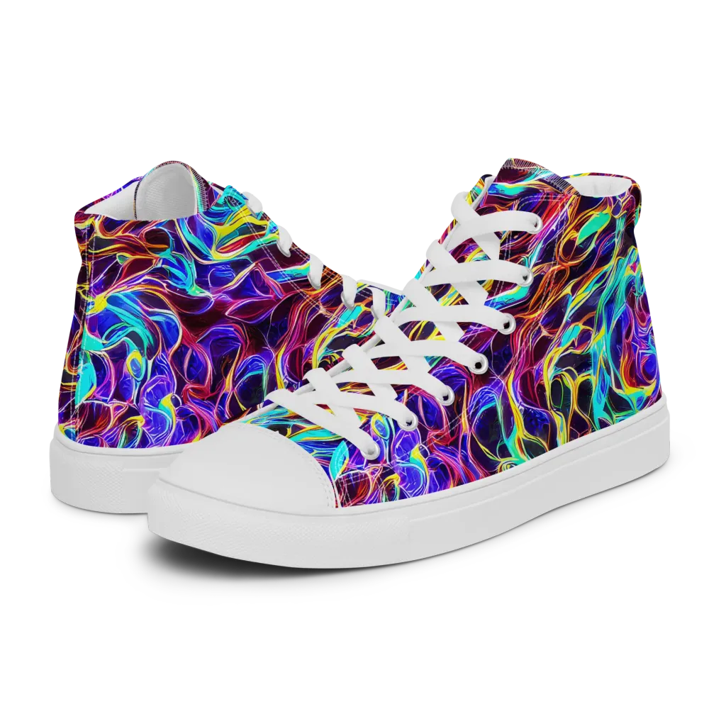 Lucid Inferno on Women's High Top Canvas Shoes — Left