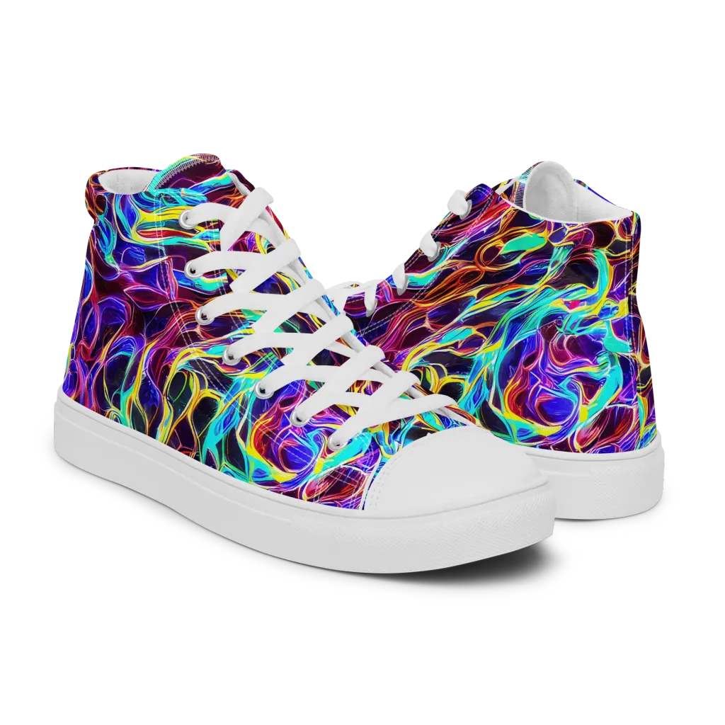 Lucid Inferno on Women's High Top Canvas Shoes — Right