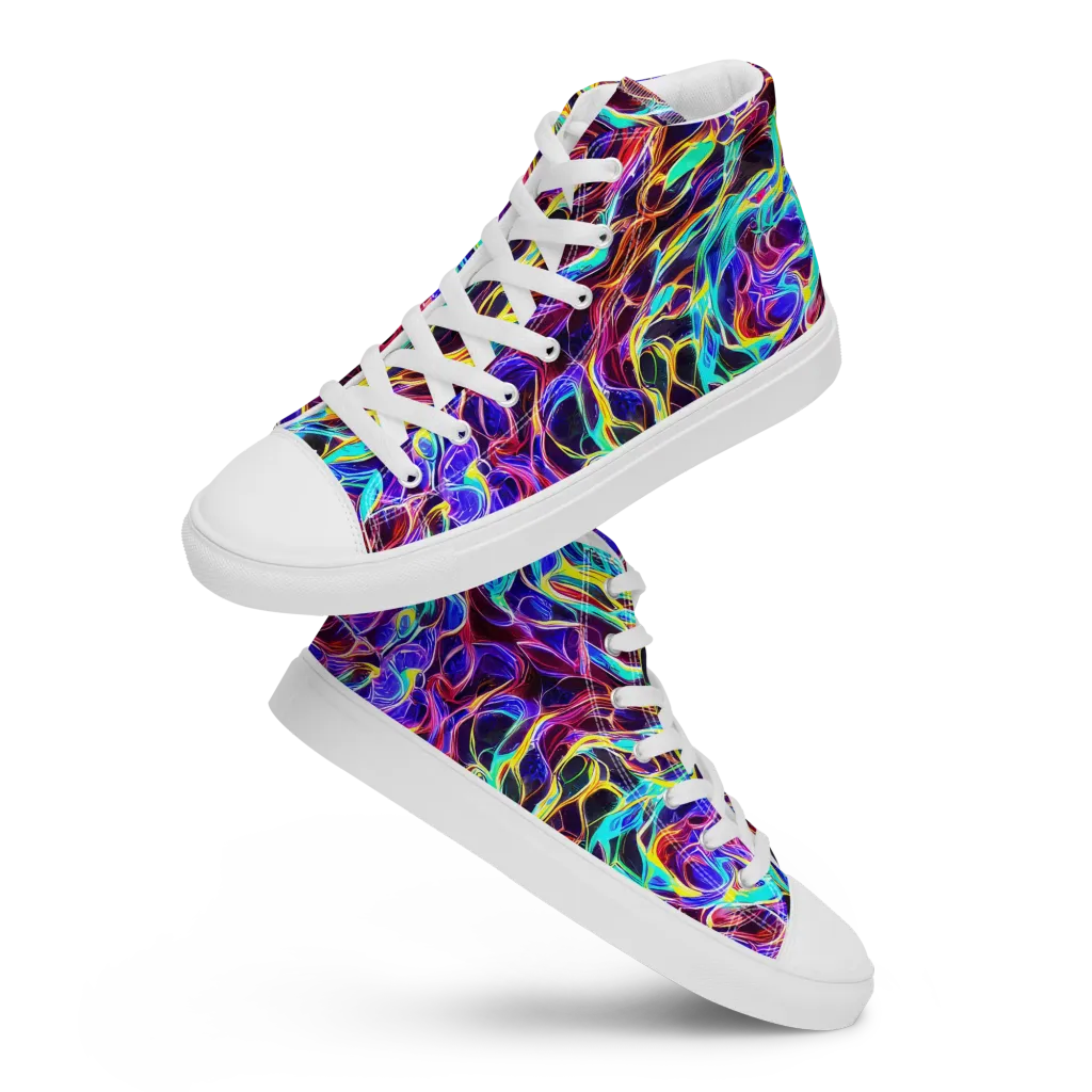 Lucid Inferno on Women's High Top Canvas Shoes — Front