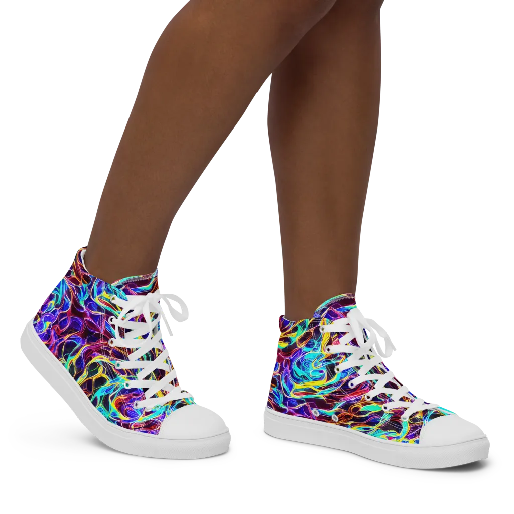 Lucid Inferno on Women's High Top Canvas Shoes — Right