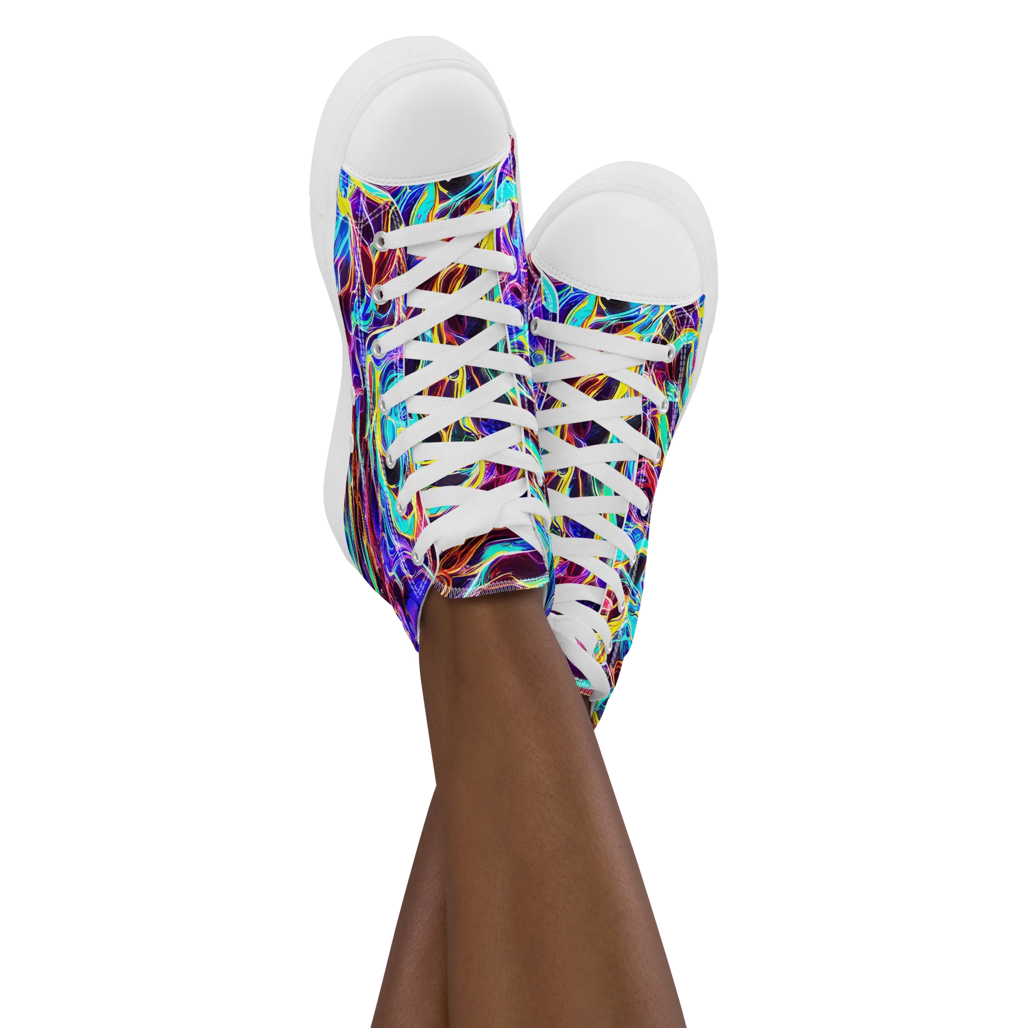 Lucid Inferno on Women's High Top Canvas Shoes — Front