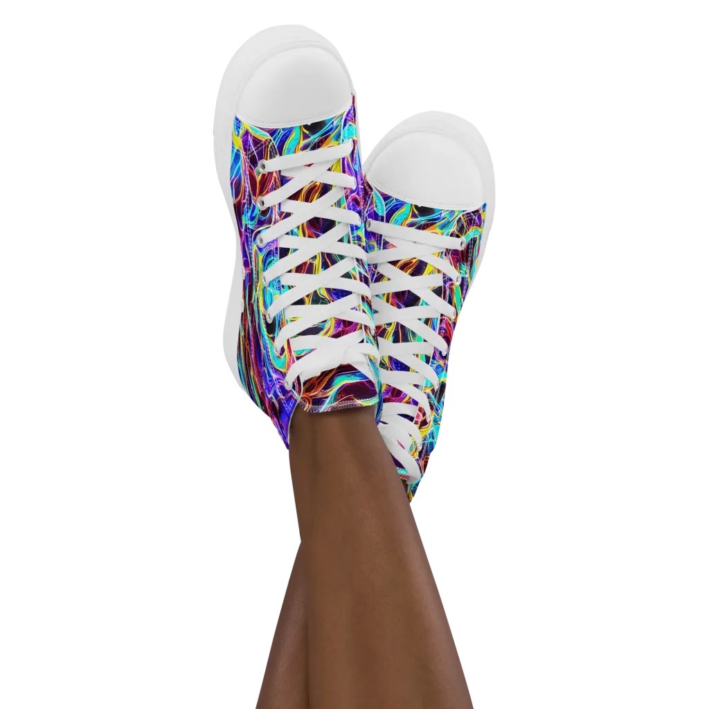 Lucid Inferno on Women's High Top Canvas Shoes — Front