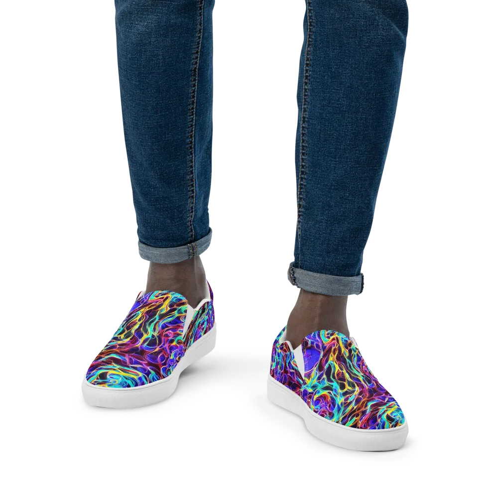 Lucid Inferno on Men's Slip-On Canvas Shoes — Front