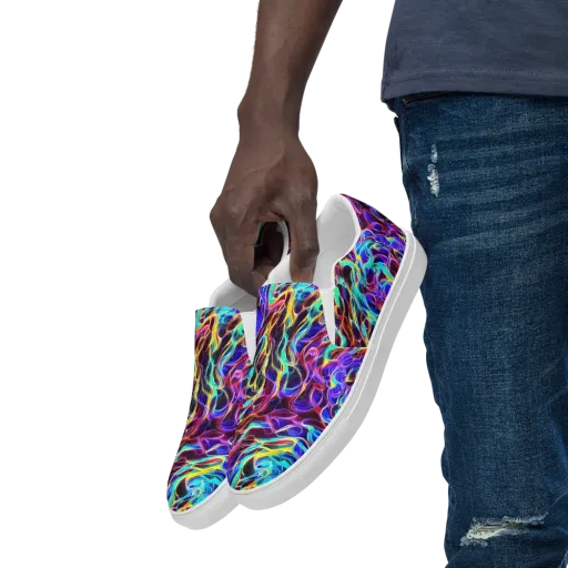 Lucid Inferno on a Men's Slip-On Canvas Shoes
