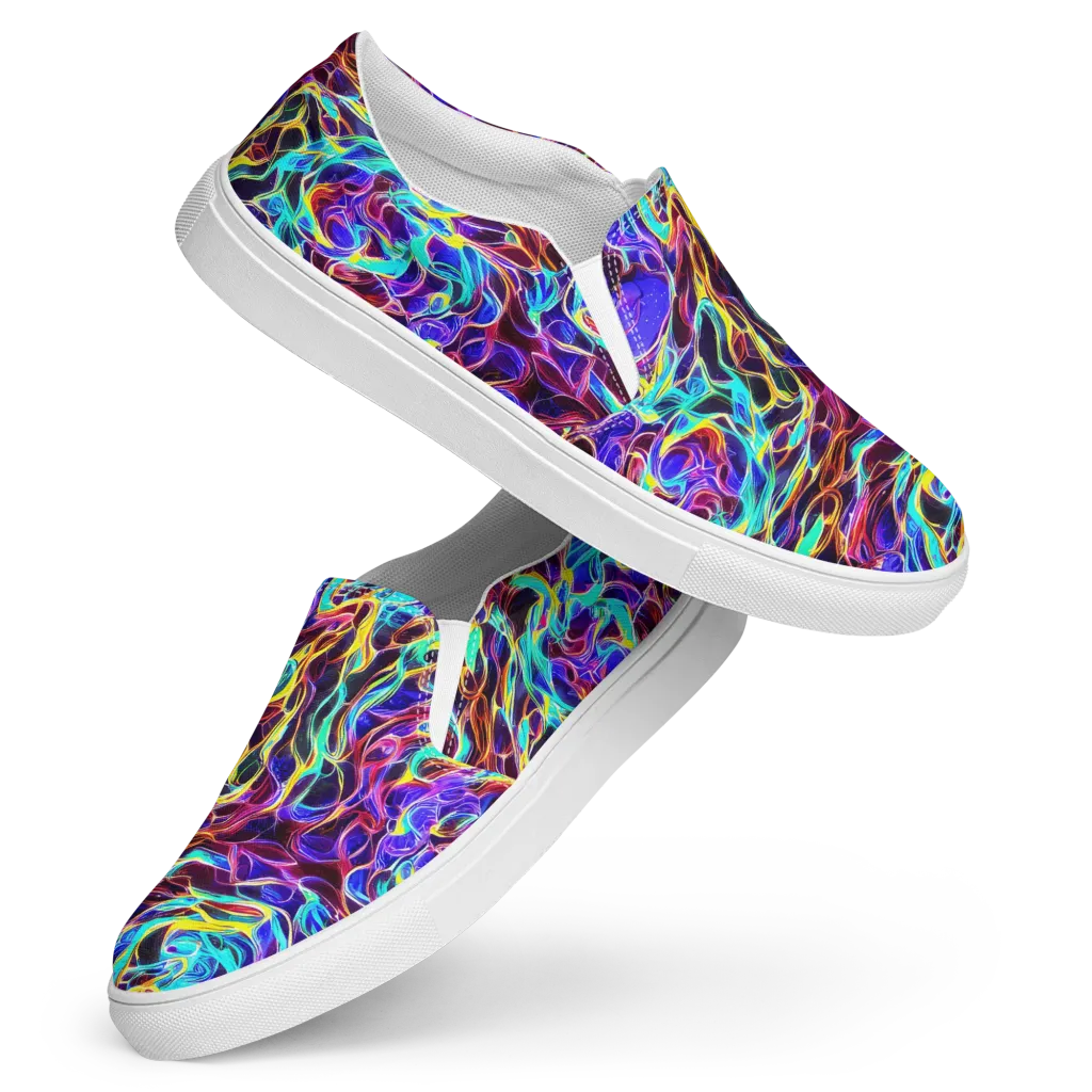 Lucid Inferno on Women's Slip-On Canvas Shoes — Front