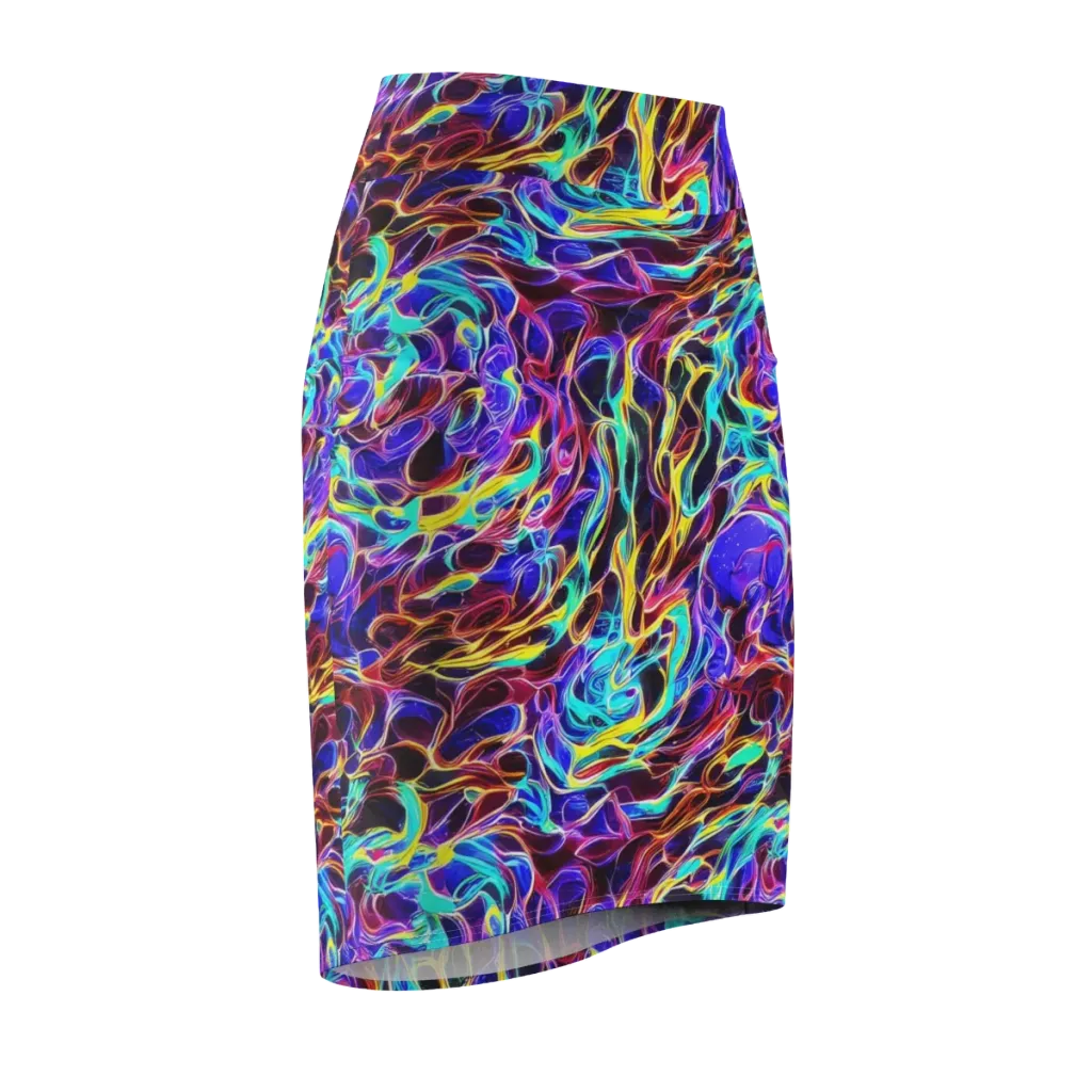 Lucid Inferno on Pencil Skirt — Front Side