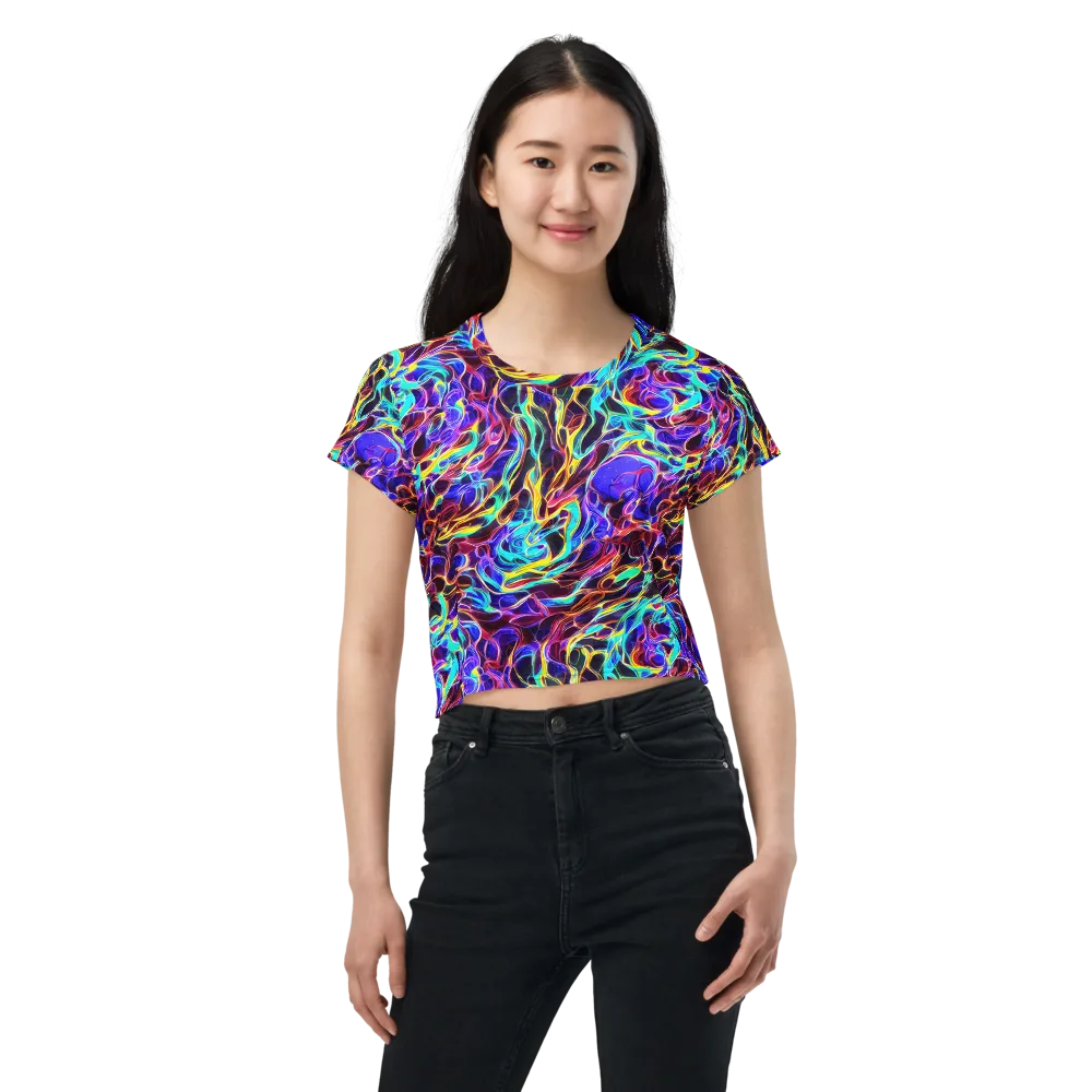 Lucid Inferno on Crop Tee — Front