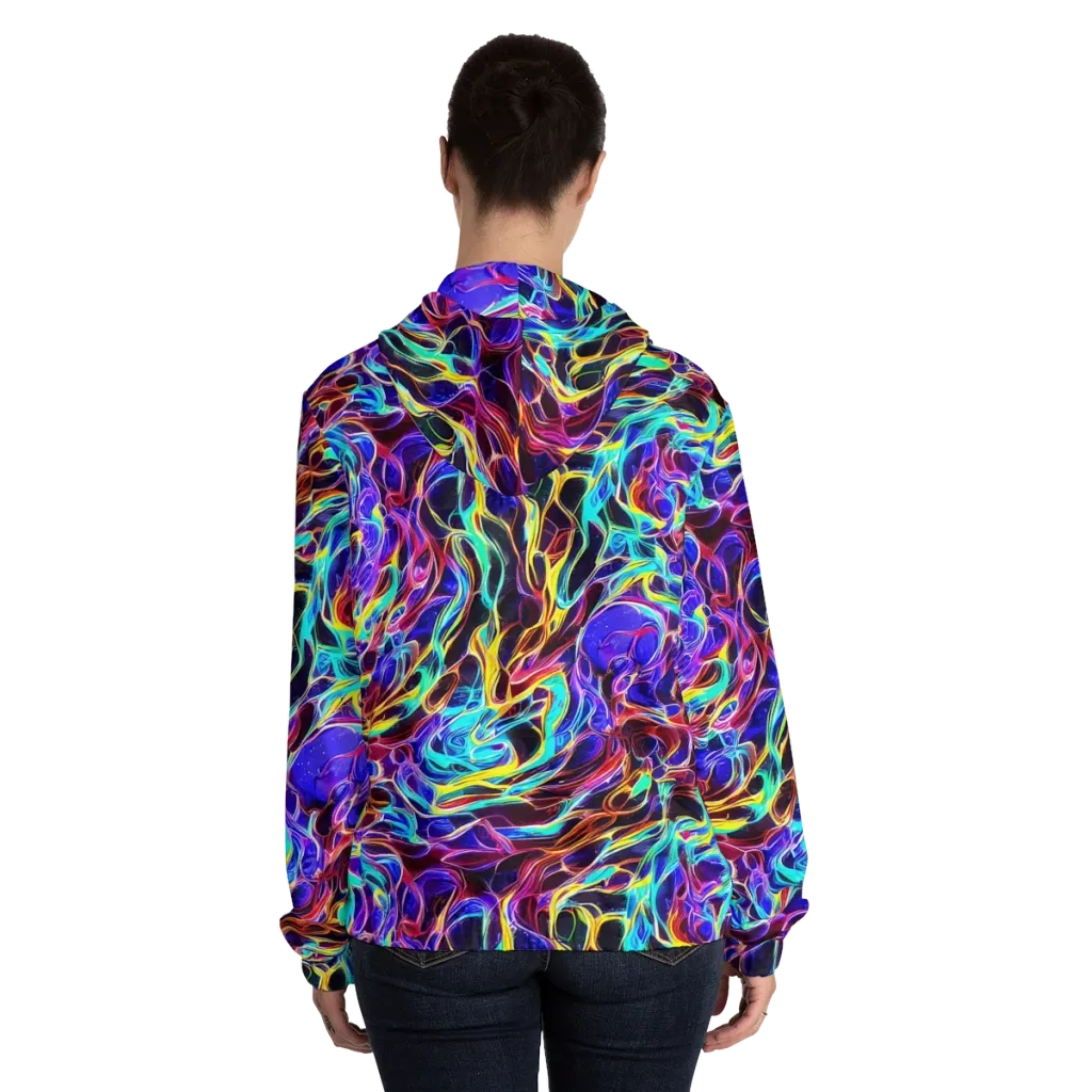 Lucid Inferno on Women's Full-Zip Hoodie — Back On Person