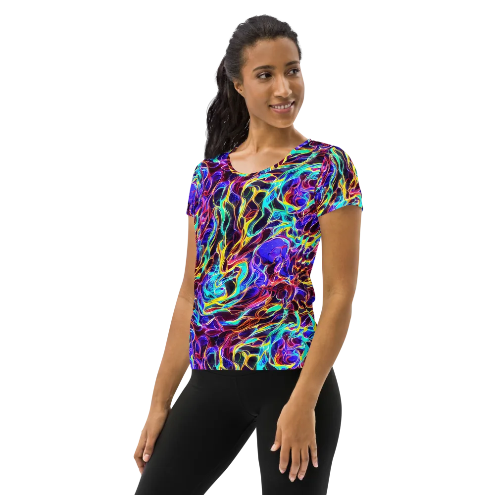 Lucid Inferno on Women's Athletic T-Shirt — Left