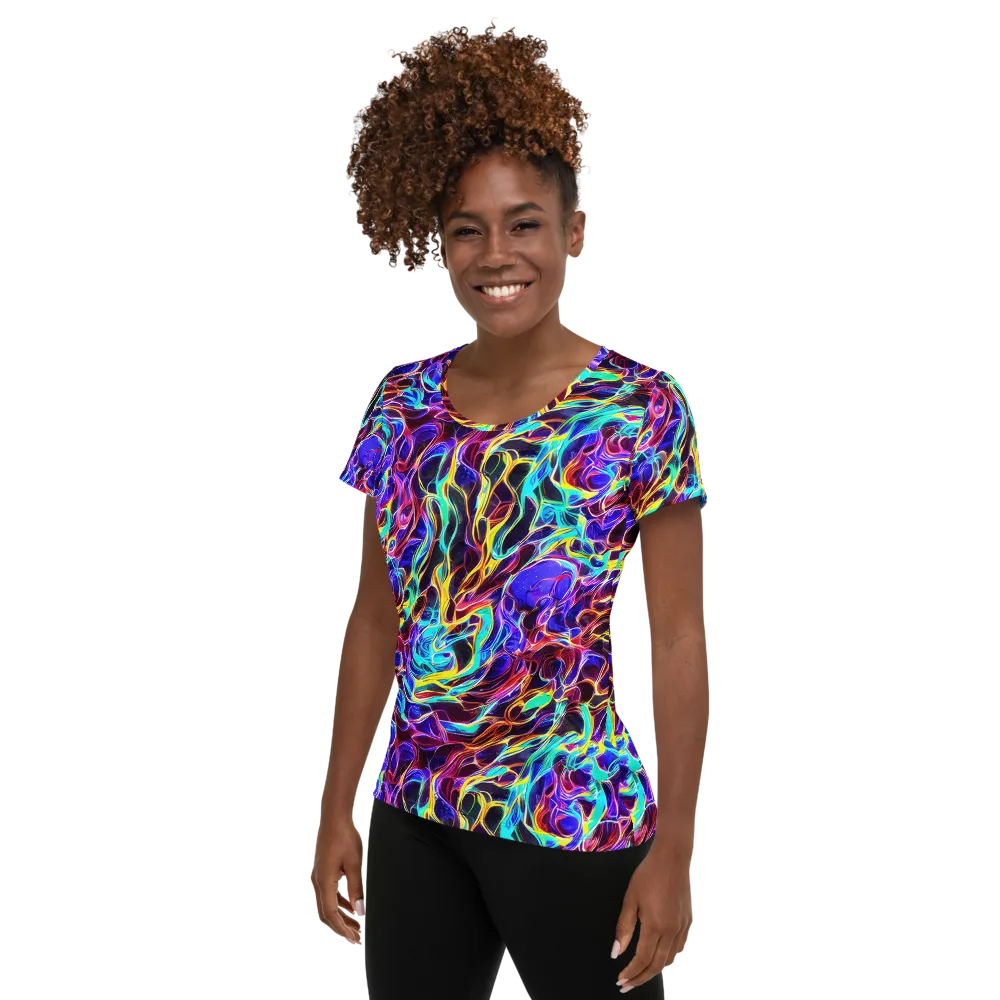 Lucid Inferno on Women's Athletic T-Shirt — Left