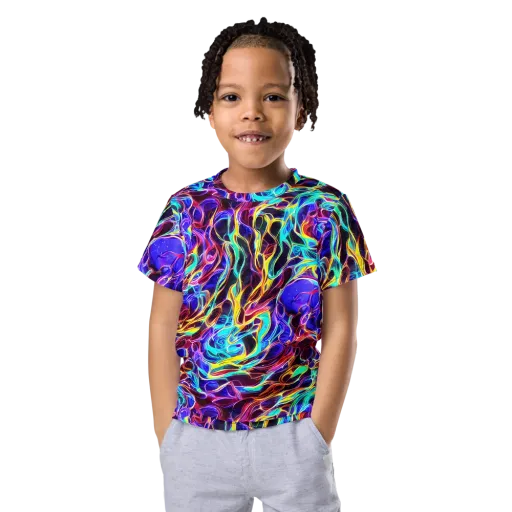 Lucid Inferno on a Kids Crew Neck T-Shirt