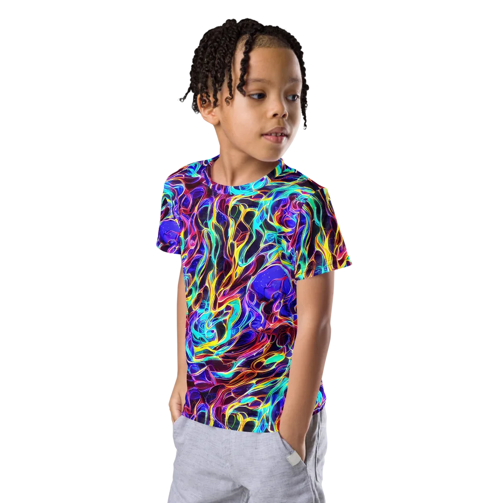 Lucid Inferno on Kids Crew Neck T-Shirt — Left Front