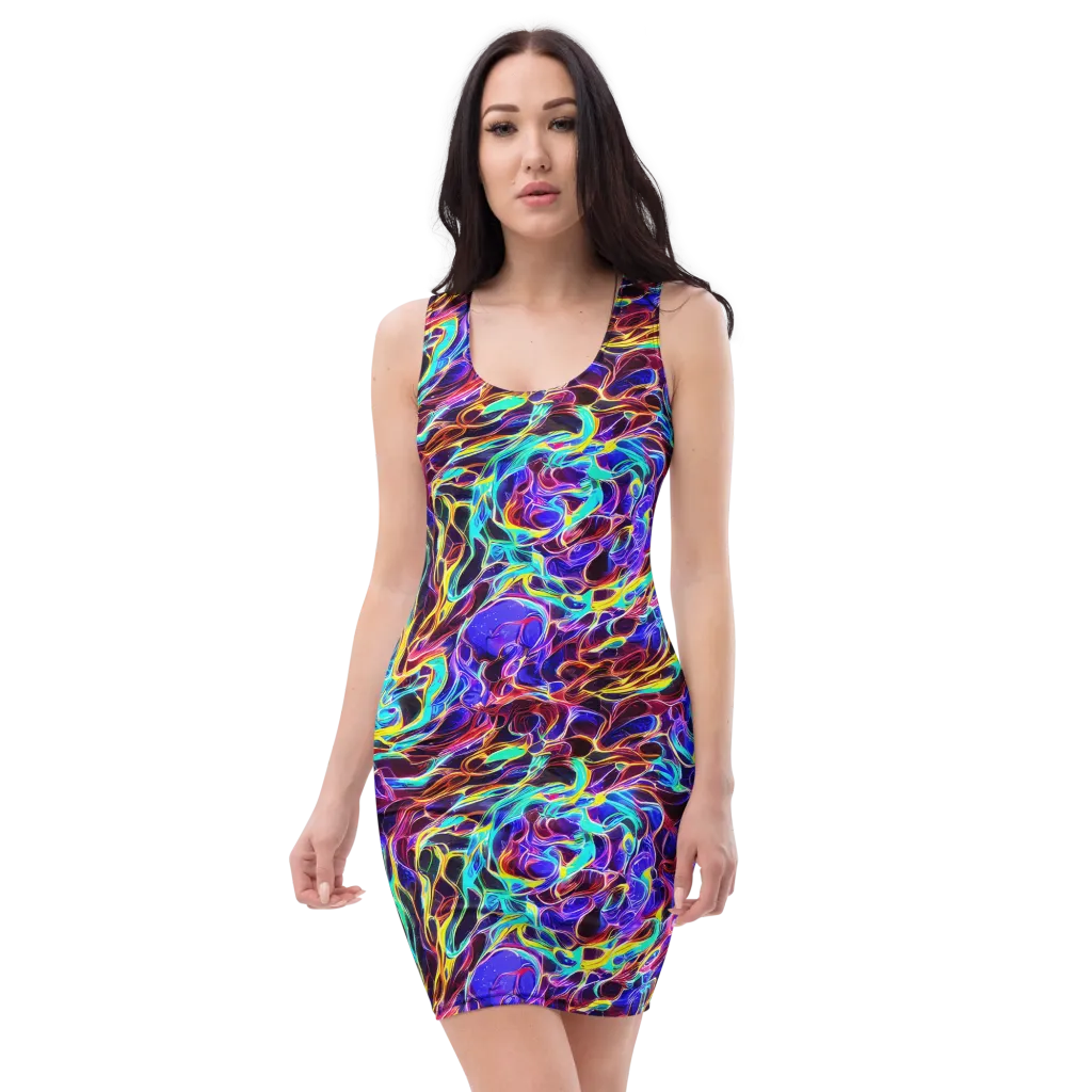 Lucid Inferno on Bodycon Dress — Front