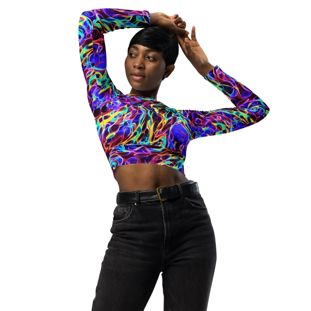 Lucid Inferno on Long Sleeve Crop Top — Front
