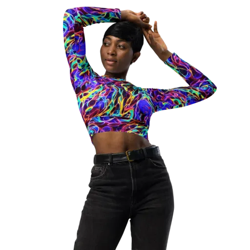 Lucid Inferno on a Long Sleeve Crop Top