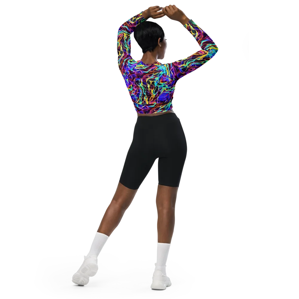 Lucid Inferno on Long Sleeve Crop Top — Back