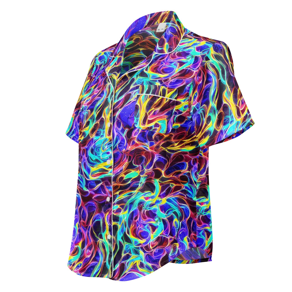 Lucid Inferno on Women's Short Sleeve Pajama Top — Left Front