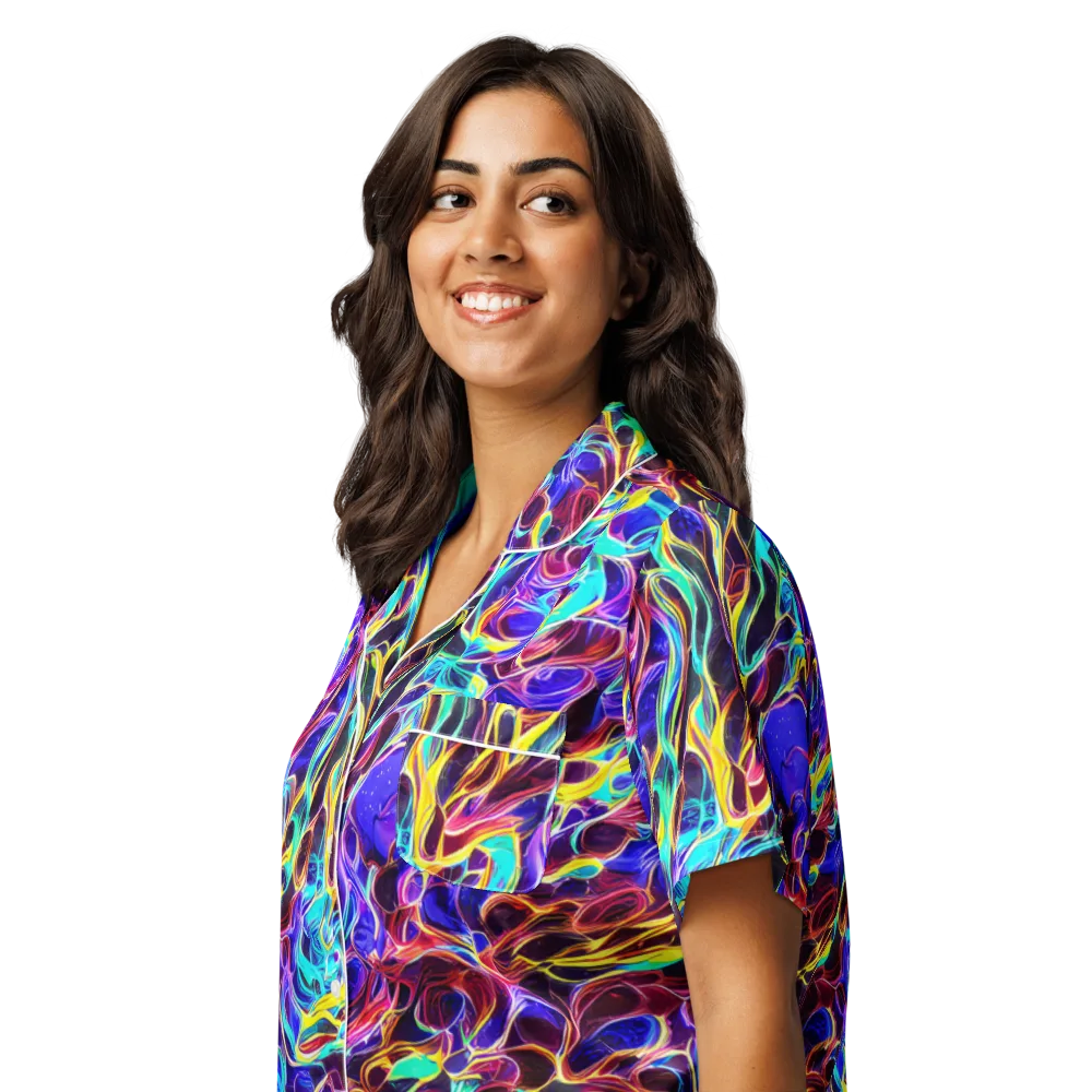 Lucid Inferno on Women's Short Sleeve Pajama Top — Left Front