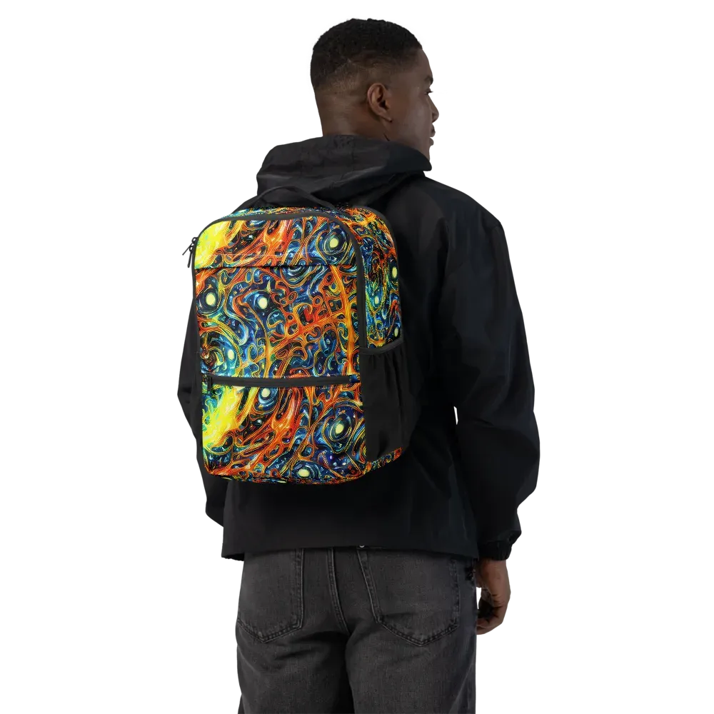 Blue Flame Field on Utility Backpack — Back