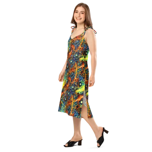 Blue Flame Field on a Slip Dress