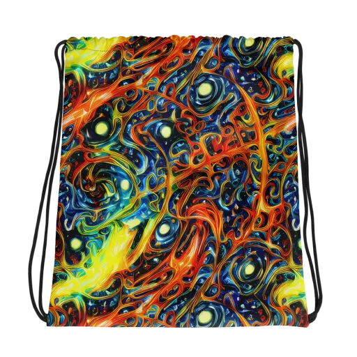 Blue Flame Field on a Drawstring Bag