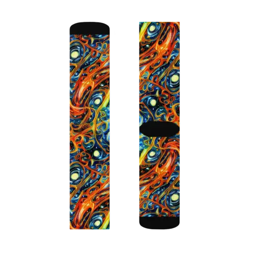 Blue Flame Field on a Socks