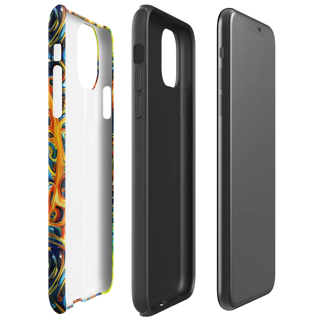 Blue Flame Field on Tough Case for iPhone® — Right