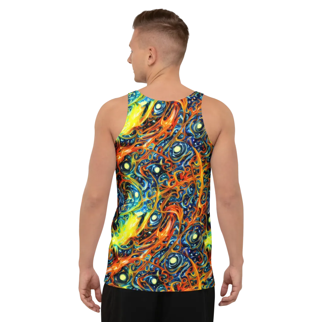 Blue Flame Field on Men's Tank Top — Back