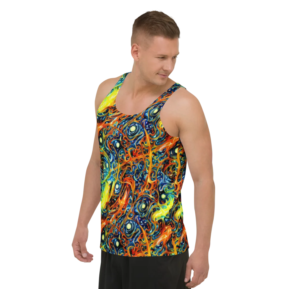 Blue Flame Field on Men's Tank Top — Left Front